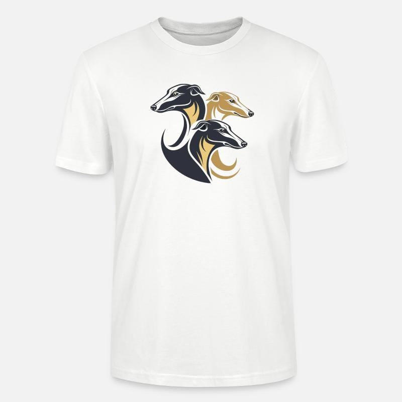 Dreifache Windhunde Silhouette - Stanley/Stella Unisex Bio-T-Shirt CRAFTER - Weiß