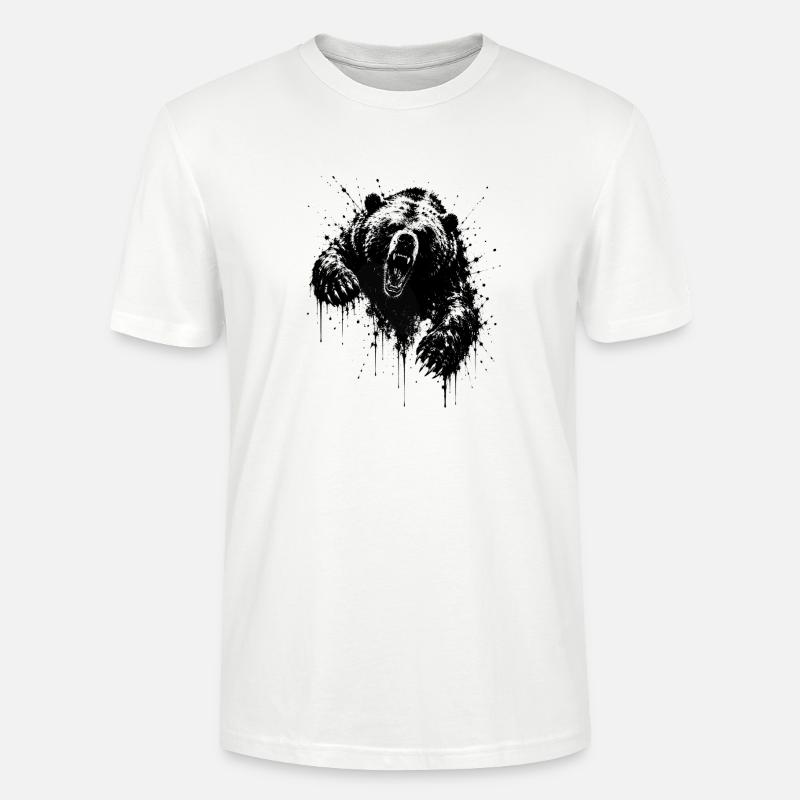 Dark Bear Spritz Graffiti - T-shirt bio CRAFTER Stanley Stella Unisexe - blanc