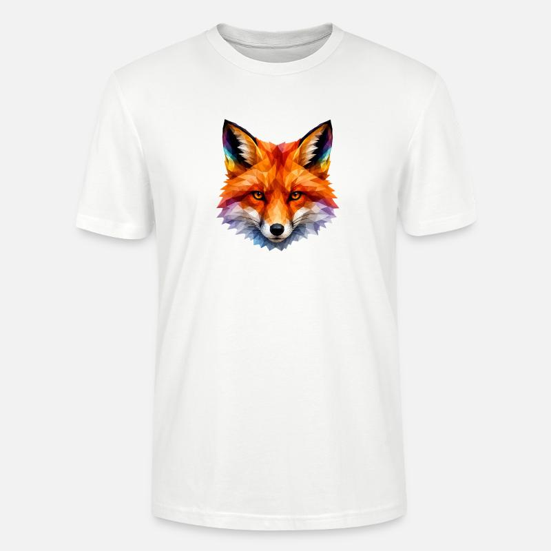Farbiger Polygonfuchs Kopf - Stanley/Stella Unisex Bio-T-Shirt CRAFTER - Weiß
