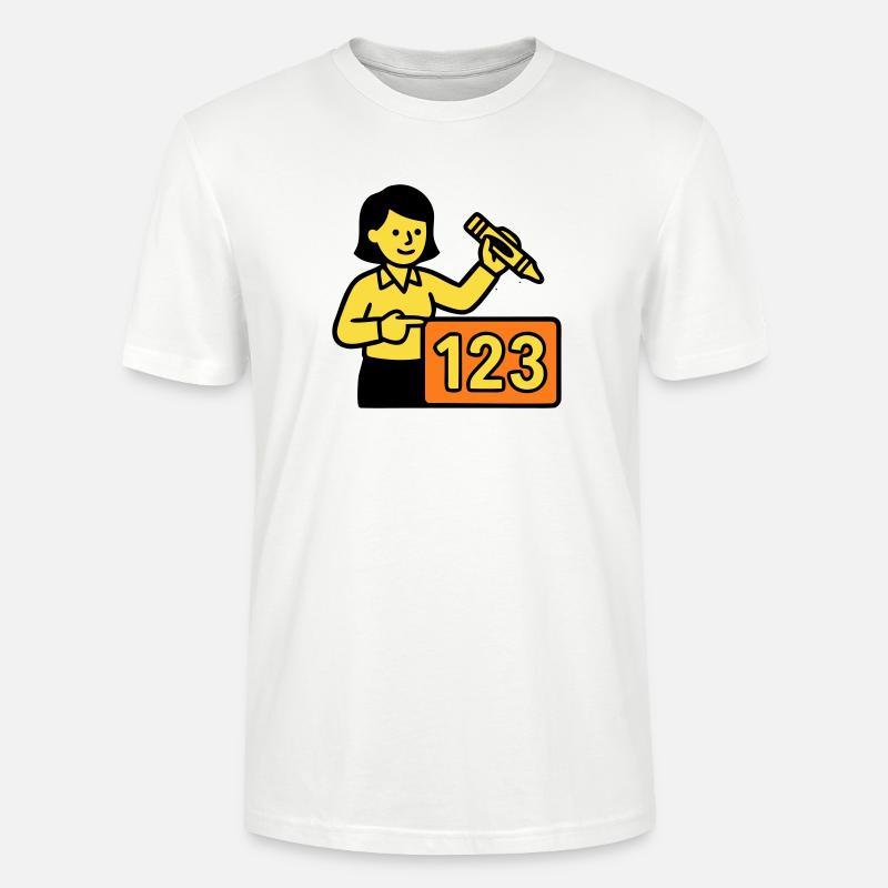 Lehrerin Mathe 123 Schule - Stanley/Stella Unisex Bio-T-Shirt CRAFTER - Weiß