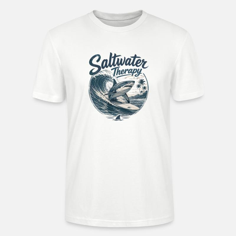Saltwater Therapy Surfwave - Stanley/Stella Unisex Bio-T-Shirt CRAFTER - Weiß
