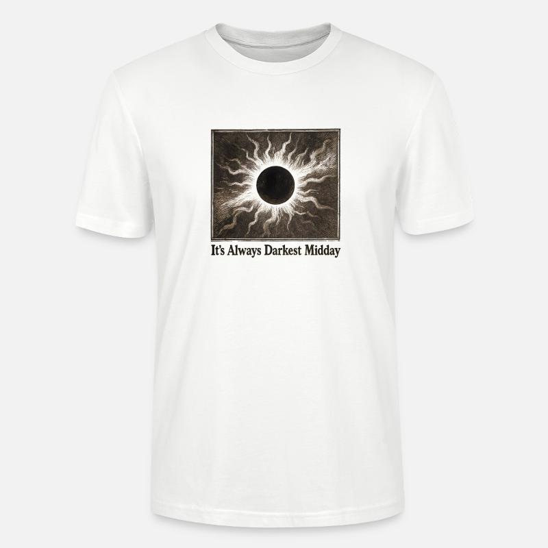 Midi le plus sombre | Éclipse solaire - T-shirt bio CRAFTER Stanley Stella Unisexe - blanc