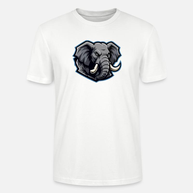 Elefantenkopf Maskottchen-Logo - Stanley/Stella Unisex Bio-T-Shirt CRAFTER - Weiß