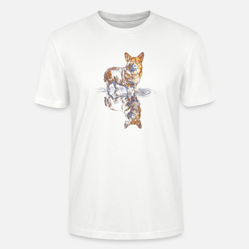 Wasserreflex Corgi - Stanley/Stella Unisex Bio-T-Shirt CRAFTER - Weiß