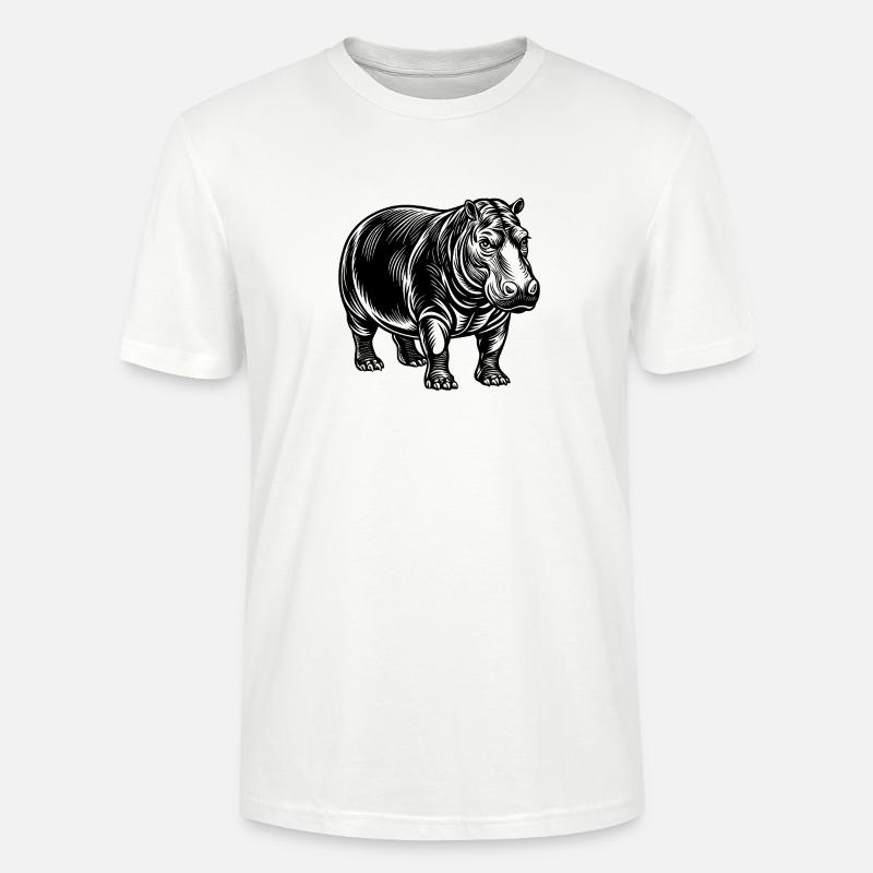 Hippopotame - T-shirt bio CRAFTER Stanley Stella Unisexe - blanc
