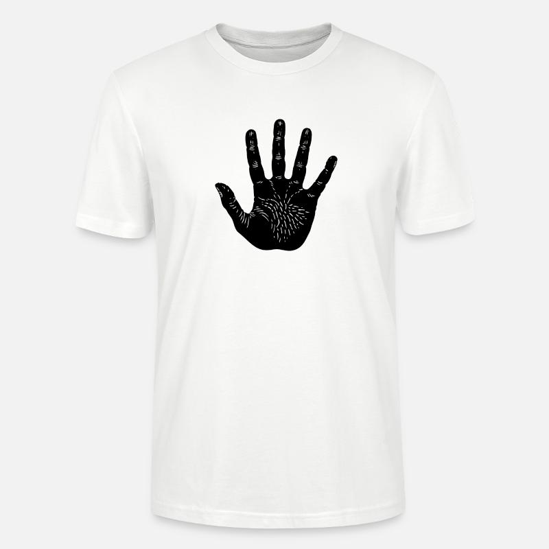 Empreinte de main - T-shirt bio CRAFTER Stanley Stella Unisexe - blanc