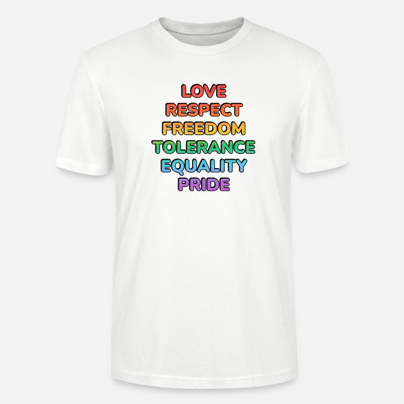 Pride Values Regenbogentext - Stanley/Stella Unisex Bio-T-Shirt CRAFTER - Weiß