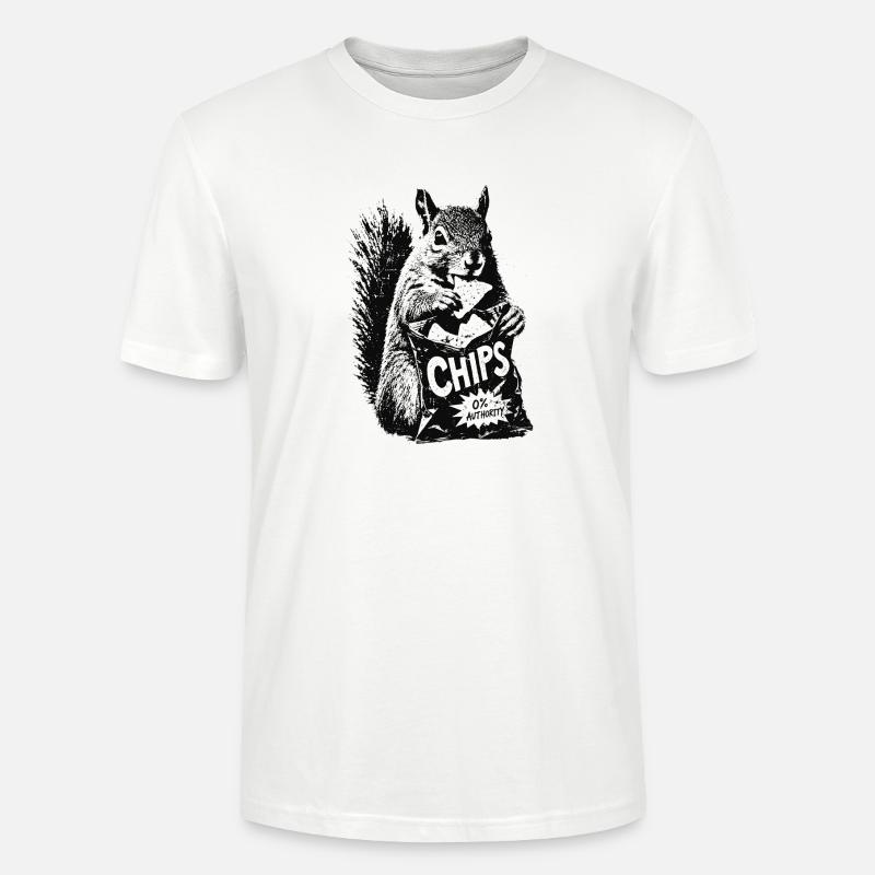 Chips Eichhörnchen - Stanley/Stella Unisex Bio-T-Shirt CRAFTER - Weiß