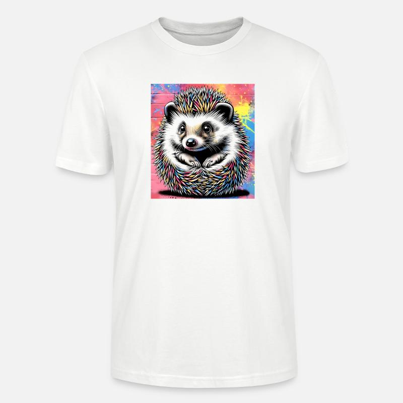 hérisson - T-shirt bio CRAFTER Stanley Stella Unisexe - blanc