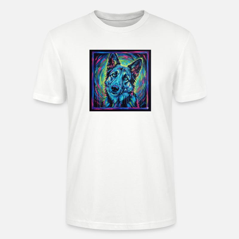 Neon-Wolfsblick - Stanley/Stella Unisex Bio-T-Shirt CRAFTER - Weiß