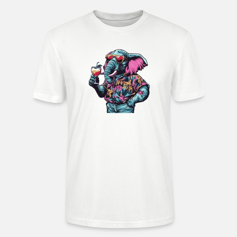Elefant Comic Sommer - Stanley/Stella Unisex Bio-T-Shirt CRAFTER - Weiß