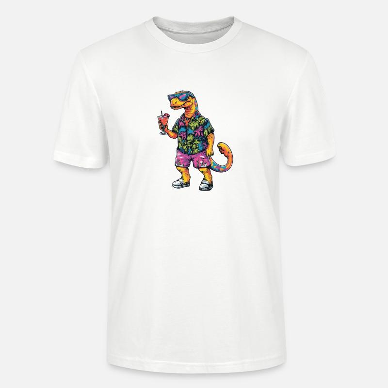 Dinosaurier brontosaurus Comic Sommer - Stanley/Stella Unisex Bio-T-Shirt CRAFTER - Weiß
