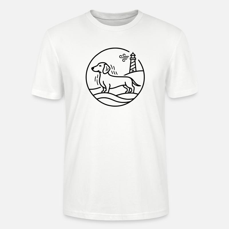 Teckel au lac - T-shirt bio CRAFTER Stanley Stella Unisexe - blanc