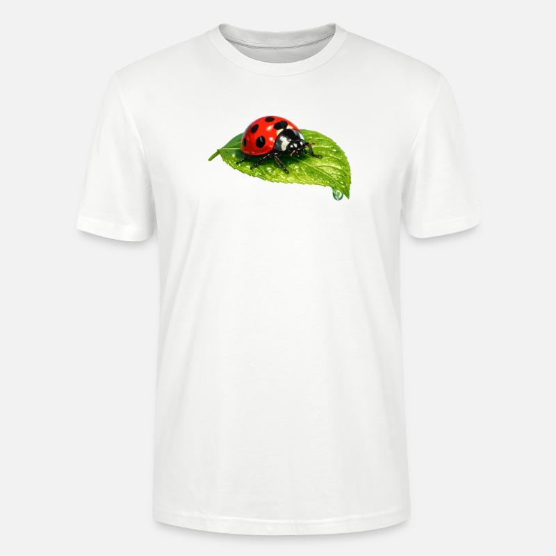 Ladybug on leaf - Stanley/Stella CRAFTER Unisex Organic T-Shirt - white