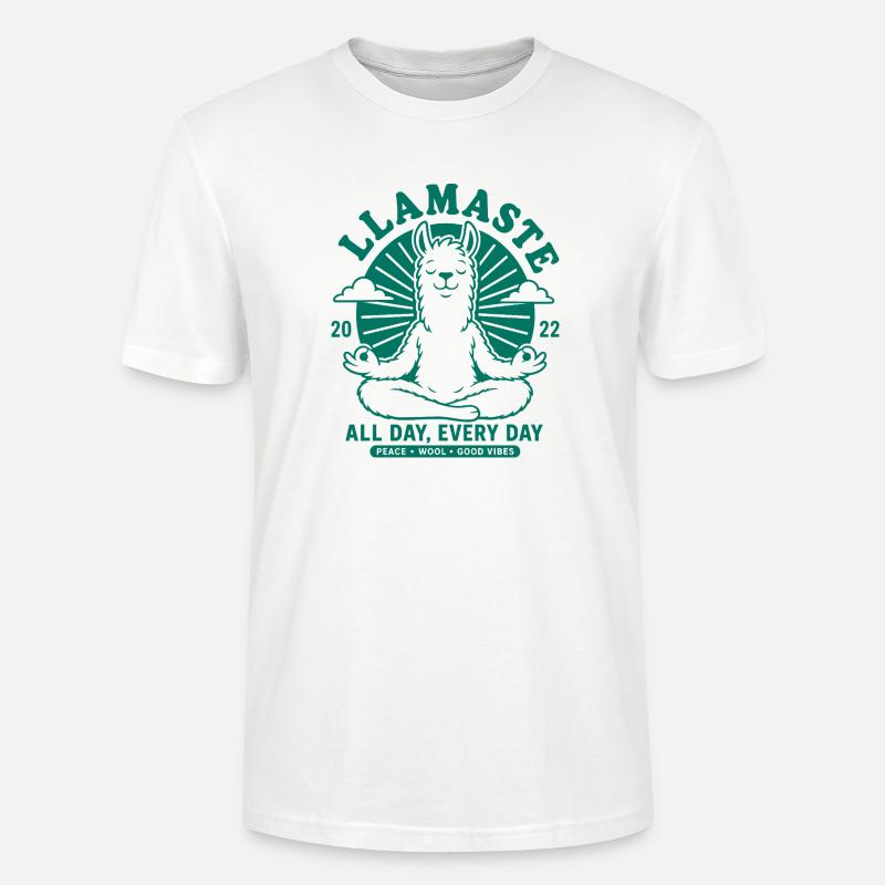 Pas de souci Llama, détends-toi - T-shirt bio CRAFTER Stanley Stella Unisexe - blanc