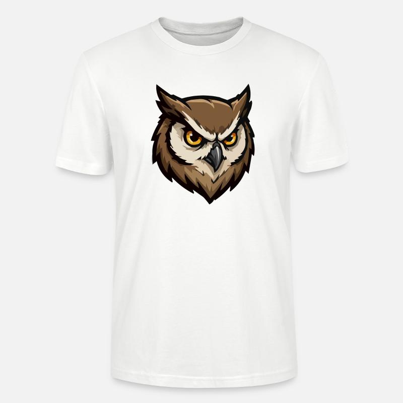 Wachender Eulenkopf Pixel-Stil - Stanley/Stella Unisex Bio-T-Shirt CRAFTER - Weiß