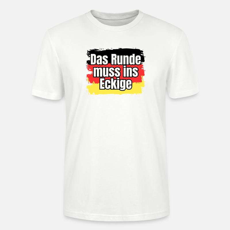 Das Runde muss ins Eckige - Spruch - Stanley/Stella Unisex Bio-T-Shirt CRAFTER - Weiß