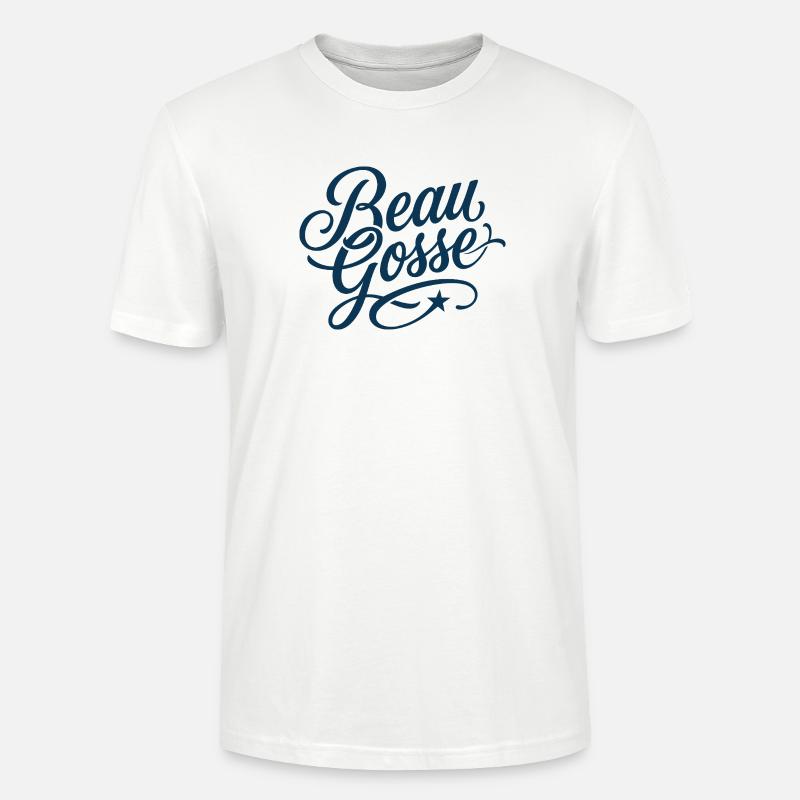 Beau Gosse Script Bleu - T-shirt bio CRAFTER Stanley Stella Unisexe - blanc