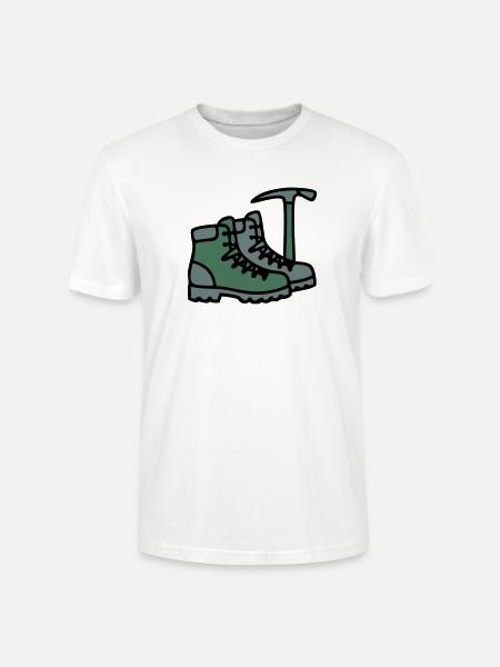 Wanderschuhe Eispickel Bergsteiger Alpen Wanderer - Stanley/Stella CRAFTER Unisex Organic T-Shirt - white