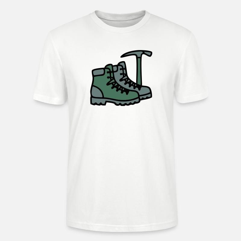 Wanderschuhe Eispickel Bergsteiger Alpen Wanderer - Stanley/Stella CRAFTER Unisex Organic T-Shirt - white