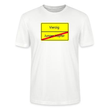 ortsschild_vierzig - Stanley/Stella Unisex Bio-T-Shirt CRAFTER - Weiß - Vorne - Alina (178cm) & Michal (187cm)
