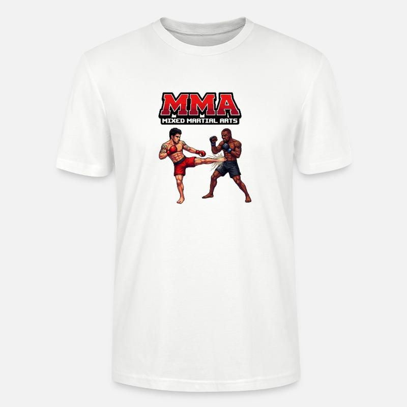 MMA Kampfduell Pixel Stil - Stanley/Stella Unisex Bio-T-Shirt CRAFTER - Weiß