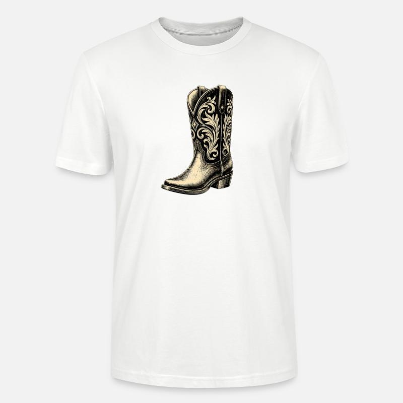 Bottes de cowboy - T-shirt bio CRAFTER Stanley Stella Unisexe - blanc