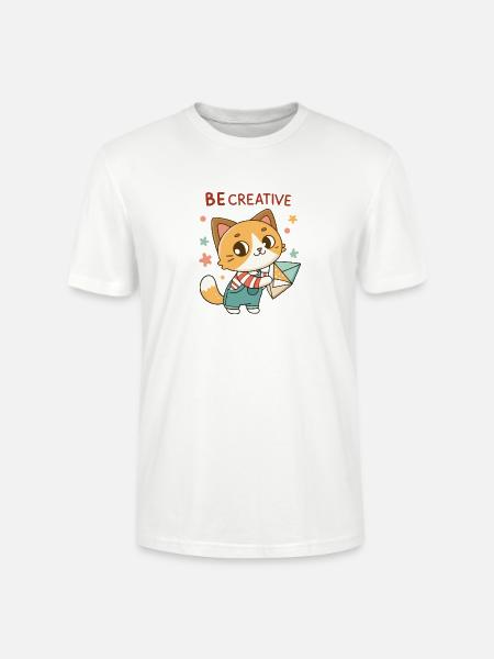 Kreative Katze und bunter Umschlag - Stanley/Stella Unisex Bio-T-Shirt CRAFTER - Weiß