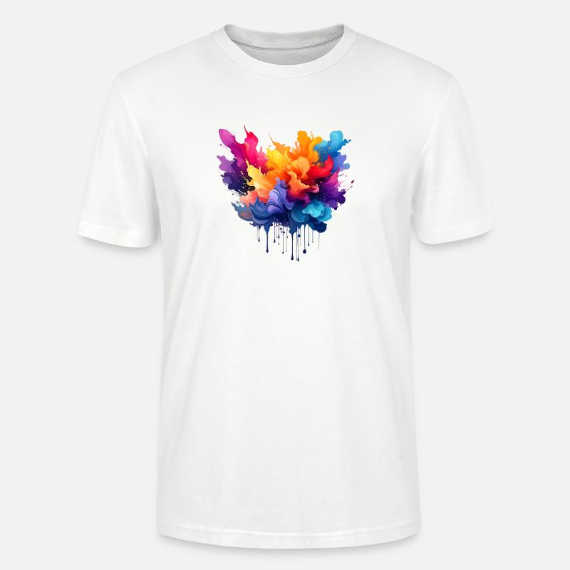 Farbexplosion Farbfluss - Stanley/Stella Unisex Bio-T-Shirt CRAFTER - Weiß
