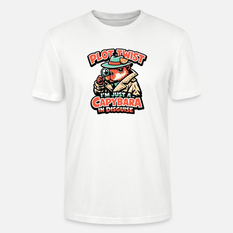 Plot Twist Capybara Detektiv - Stanley/Stella Unisex Bio-T-Shirt CRAFTER - Weiß