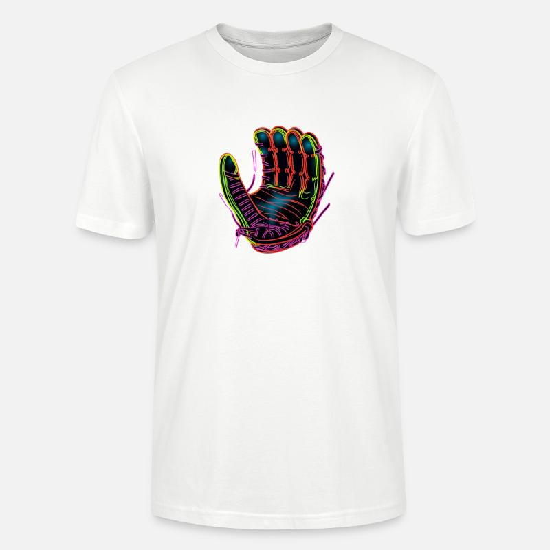 Baseball Handschuh Synthwave - Stanley/Stella Unisex Bio-T-Shirt CRAFTER - Weiß