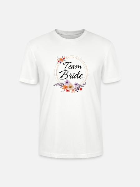 Passendes Aquarell-Floral-Team-Braut - Stanley/Stella Unisex Bio-T-Shirt CRAFTER - Weiß