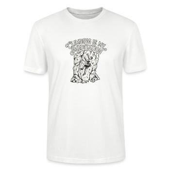 Climbing Men Meditation - Stanley/Stella Unisex Bio-T-Shirt CRAFTER - Weiß - Vorne - Alina (178cm) & Michal (187cm)