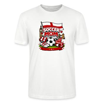  England Fußball Mama | England Soccer Mom - Stanley/Stella Unisex Bio-T-Shirt CRAFTER - Weiß - Vorne - Alina (178cm) & Michal (187cm)