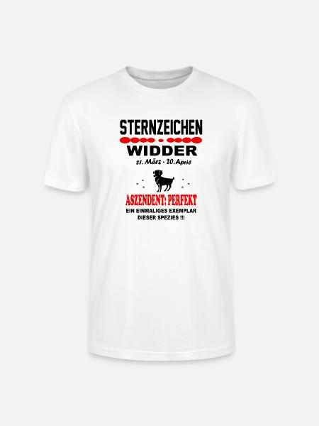 Widder Sternzeichen Horoskop Aszendent Perfekt - Stanley/Stella Unisex Bio-T-Shirt CRAFTER - Weiß