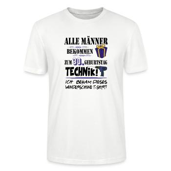 30. Geburtstag Handwerker Technik Werkzeug - Stanley/Stella Unisex Bio-T-Shirt CRAFTER - Weiß - Vorne - Alina (178cm) & Michal (187cm)