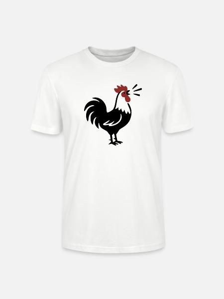 Rooster Crows Farm Logo - Stanley/Stella CRAFTER Unisex Organic T-Shirt - white