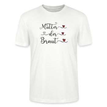 Mutter der Braut handgeschriebener Schriftzug mit  - Stanley/Stella Unisex Bio-T-Shirt CRAFTER - Weiß - Vorne - Alina (178cm) & Michal (187cm)