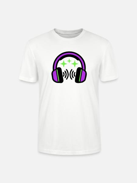 Headphones Stars Icon - Stanley/Stella CRAFTER Unisex Organic T-Shirt - white