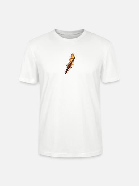 Fireblade Flaming Sword - Stanley/Stella CRAFTER Unisex Organic T-Shirt - white