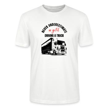 Mädchen-LKW-Fahrerin - Stanley/Stella Unisex Bio-T-Shirt CRAFTER - Weiß - Vorne - Alina (178cm) & Michal (187cm)