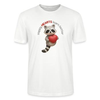Happy HEARTS learn better - Stanley/Stella CRAFTER Unisex Organic T-Shirt - white - Front - Alina (178cm) & Michal (187cm)