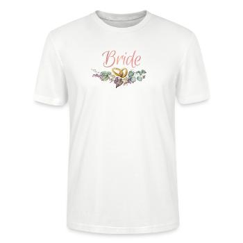 Bride Rings Floral Bachelor Party - Stanley/Stella CRAFTER Unisex Organic T-Shirt - white - Front - Alina (178cm) & Michal (187cm)
