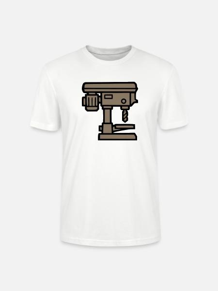 Stand Drill Tool Icon - Stanley/Stella CRAFTER Unisex Organic T-Shirt - white