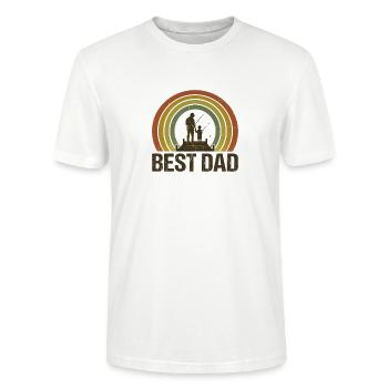 Bester Vater beim Angeln - Stanley/Stella Unisex Bio-T-Shirt CRAFTER - Weiß - Vorne - Alina (178cm) & Michal (187cm)