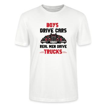 Real Men Trucks - Stanley/Stella CRAFTER Unisex Organic T-Shirt - white - Front - Alina (178cm) & Michal (187cm)