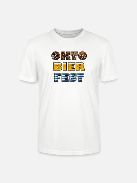 Oktobierfest Bavarian Beer Pattern - Stanley/Stella Unisex Bio-T-Shirt CRAFTER - Weiß