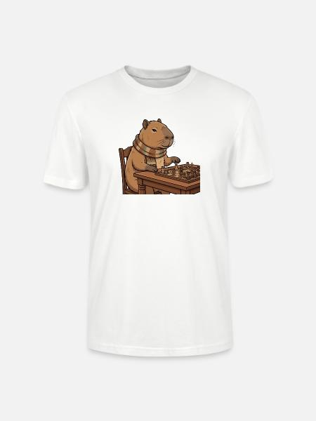 Capybara spielt Schach - Stanley/Stella Unisex Bio-T-Shirt CRAFTER - Weiß