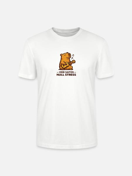Vier Saiten Null Stress Ukulele Wasserschwein - Stanley/Stella Unisex Bio-T-Shirt CRAFTER - Weiß