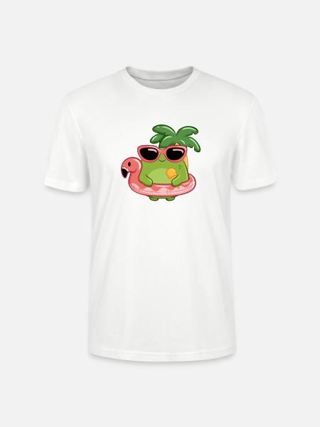Sommerlicher Frosch mit Sonnenbrille und Flamingo - Stanley/Stella Unisex Bio-T-Shirt CRAFTER - Weiß